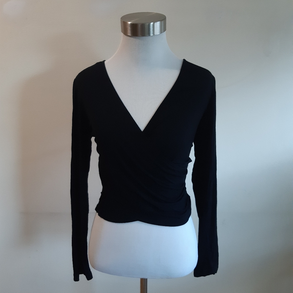 Long sleeve wrap top